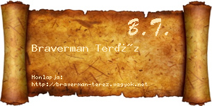 Braverman Teréz névjegykártya
